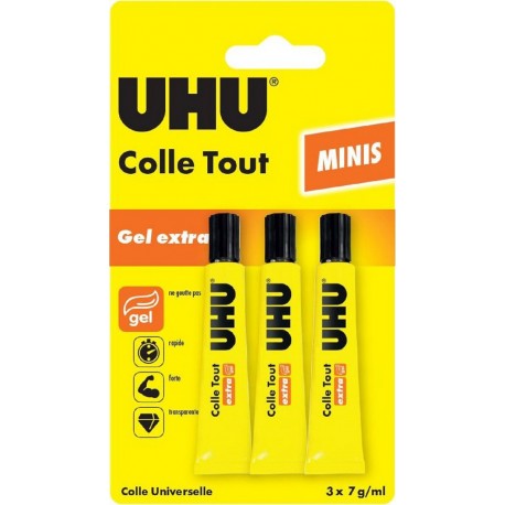 UHU Gel extra 7ml lot de 3 tubes de 7ml