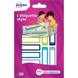 AVERY Etiquette pour stylos (bleu/vert) 50x10mm x30 lot de 30 étiquettes