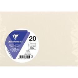 CLAIREFONTAINE Enveloppe classique ivoire 114x162mm 120g x20 lot de 20 enveloppes