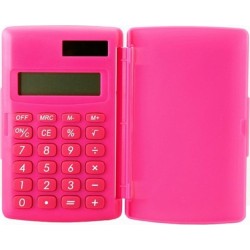 POSS Calculatrice de poche avec rabat rose CCA42 la calculatrice