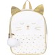 Sac À Dos Enfant chat 28cm Blanc