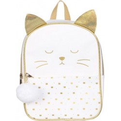 Sac À Dos Enfant chat 28cm Blanc