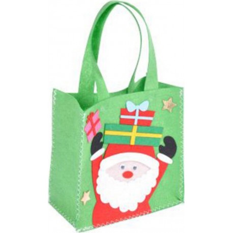 NC Sac Cadeau Feutrine père Noël 20cm Vert