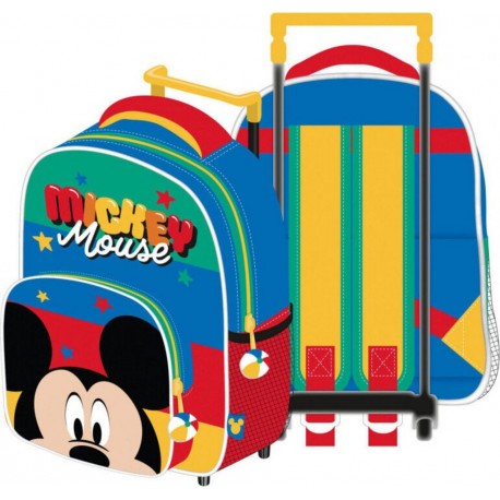 Disney Sac À Roulettes Mickey Bleu, Jaune 26x32x10cm