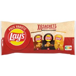 LAY Chips Poulet rôti Barbecue Emmental 'S les 6 sachets de 27,5g et 25g