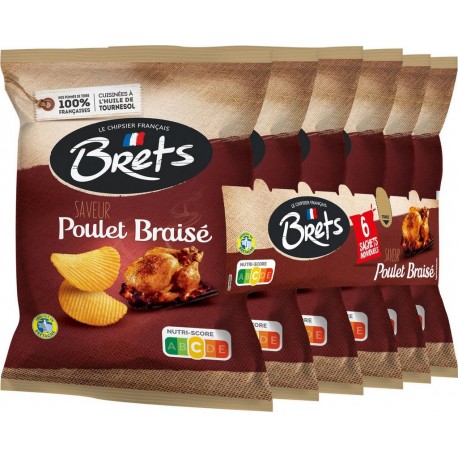 BRET Chips poulet braisé 'S les 6 sachets de 25g