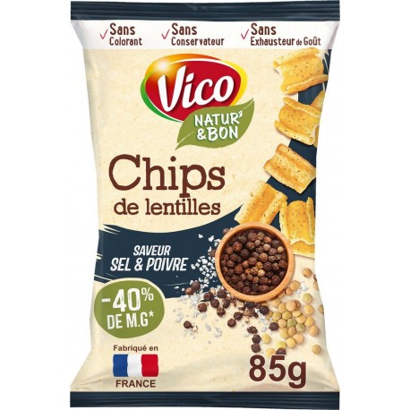 VICO Chips lentilles sel & poivre 85g