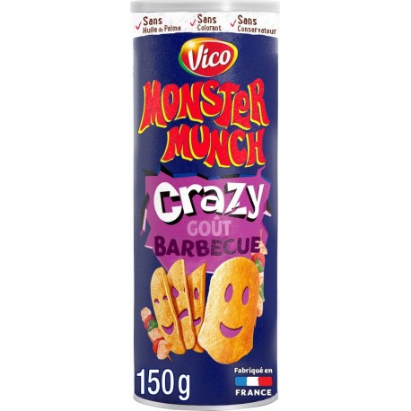 MONSTER MUNCH Biscuit apéritif tuile crazy barbecue 150g