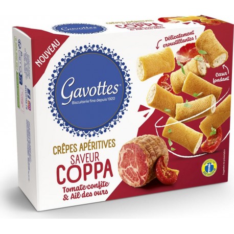 LES GAVOTTES Crêpes apéritives saveur coppa, tomate confite et ail des ours 80g