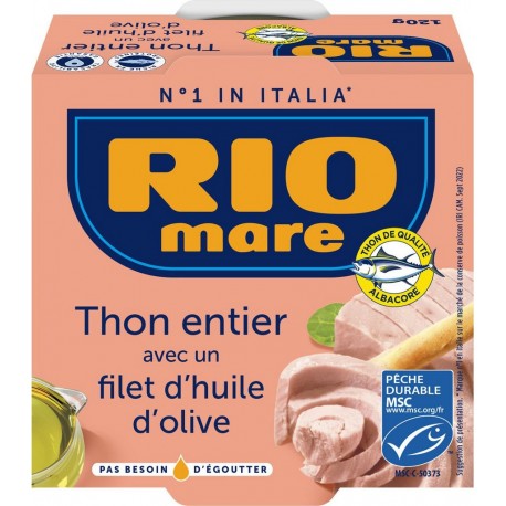 RIO MARE Thon entier huile d'olive 120g