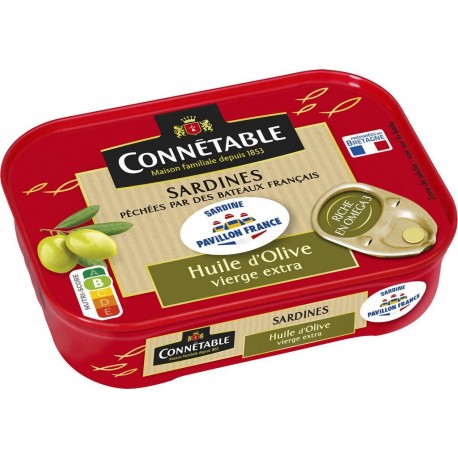 CONNETABLE Sardines à l'huile d'olive vierge extra 115g