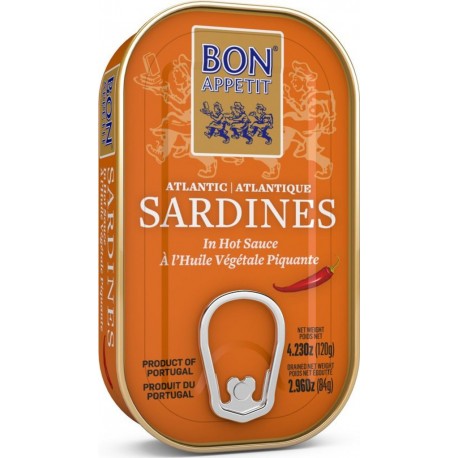 BON APPETIT Sardines à l'Huile Végétale Piquante 120g