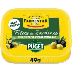 PARMENTIER Filets de Sardines Huile d'Olive Vierge Extra Bio 70g