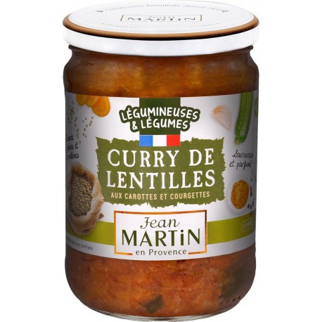 JEAN MARTIN Plat cuisinée curry de lentilles 520g