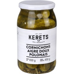 KERETS Cornichons aigre doux polonais 450g net égoutté