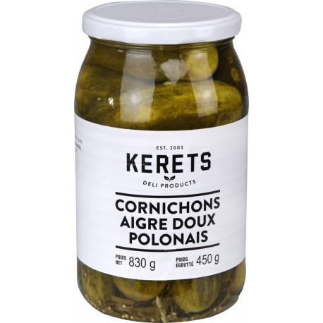 KERETS Cornichons aigre doux polonais 450g net égoutté