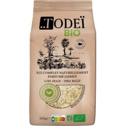 TODEI Riz complet parfumé jasmin variété Phka Malis Bio 500g