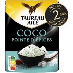 TAUREAU AILE Riz Micro-Ondes Basmati Coco Pointe D'Épices 220g