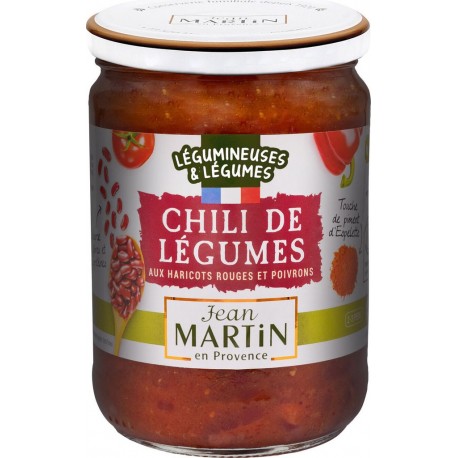 JEAN MARTIN Plat cuisiné chili de légumes 520g