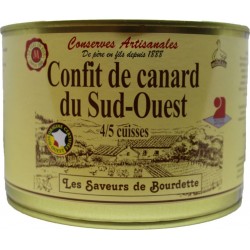 SAVEURS DE BOURDETTE Confit de canard du Sud Ouest 4/5 cuisses 1530g