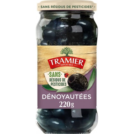 TRAMIER Olives noires à la grecque dénoyautées 220g