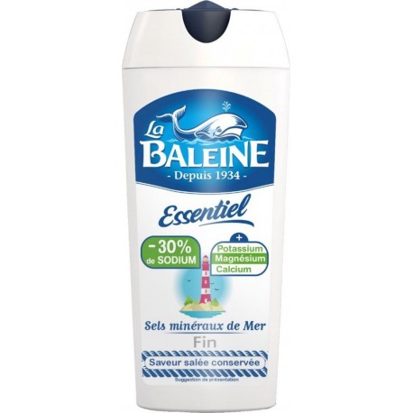 LA BALEINE Sel fin essentiel 50% de sodium en moins 125g