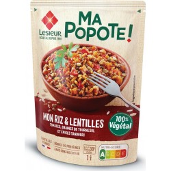 LESIEUR Plat cuisiné riz et lentille tomates 220g