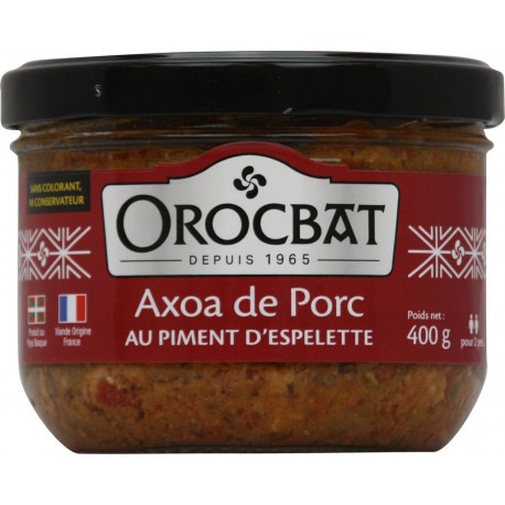 OROCBAT Plat cuisiné Axoa de porc Espelette 400g