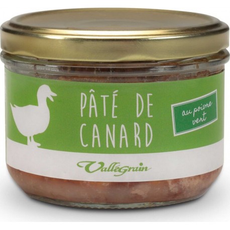 VALLEGRAIN Pâté de canard au poivre vert 180g