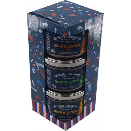 LA BELLE CHAURIENNE Assortiment de terrines les 3 pots de 180g