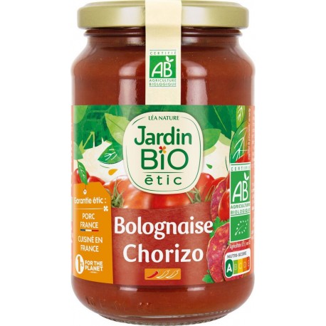 JARDIN BIO Sauce tomate bolognaise chorizo Bio ETIC 350g