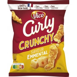 CURLY Biscuits apéritifs le crunchy emmental 80g