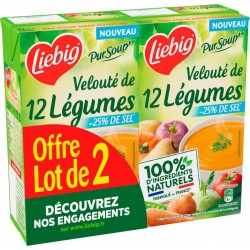 LIEBIG Soupe velouté de 12 légumes lot de 2 de 1L