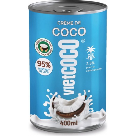 VIETCOCO Crème de coco 95% la conserve de 400ml