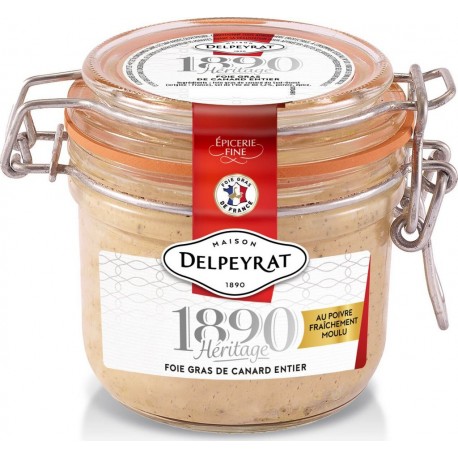 DELPEYRAT Foie Gras De Canard Entier Origine France Au Poivre Fraichement Moulu 165g