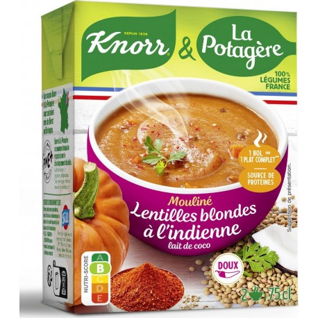 LA POTAGERE Velouté aux Lentilles Blondes à l'Indienne Lait de Coco 75cl