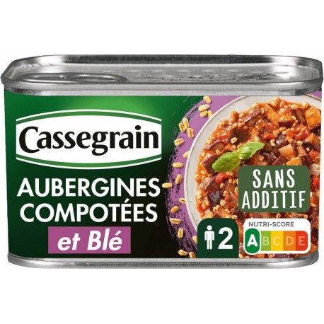 CASSEGRAIN Aubergines Compotées et Blé 375g