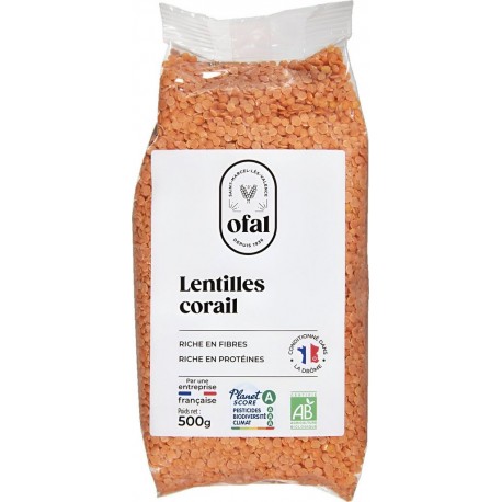 OFAL Lentilles Corail Bio 500g