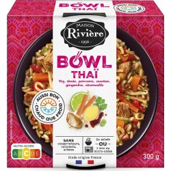 MAISON RIVIERE Plat cuisiné Thai au riz dinde poivrons carottes gingembre et citronnelles 300g