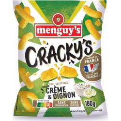 MENGUY Biscuits apéritifs cracky's soufflé de mais crème oignon 'S 180g