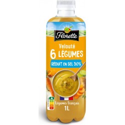 FLORETTE Soupe Velouté 6 Légumes Sel réduit 30% 1L