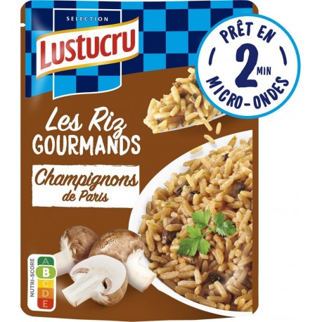 LUSTUCRU Riz Micro-Ondes Express Aux Champignons De Paris 220g