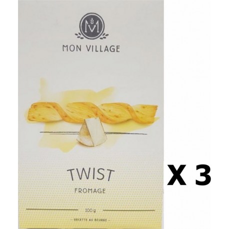 NC Lot 3x Twist Apéritifs Fromage Mon Village Boîte 100g les 3 boîtes de 0.1Kg