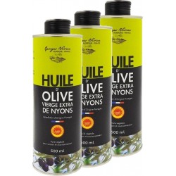 Aop Lot 3x Huile D'olive De Nyons Georges Nivier Bidon 50cl