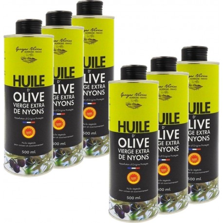 Aop Lot 6x Huile D'olive De Nyons Georges Nivier Bidon 50cl