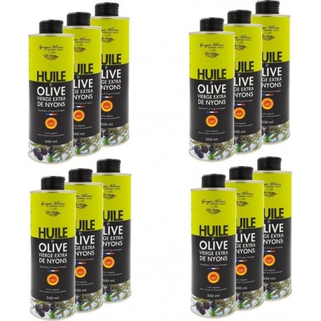 Aop Lot 12x Huile D'olive De Nyons Georges Nivier Bidon 50cl les 12 bidons