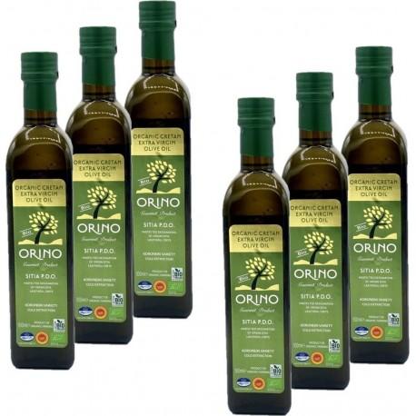 Aop Huile D'olive Bio Grecque Extra Vierge Orino les 6 bouteilles de 0.5L