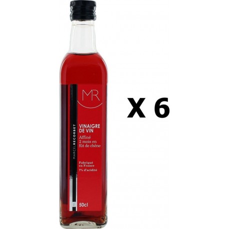 NC Lot 6x Vinaigre De Vin Rouge Mr Bouteille 500ml les 6 bouteilles