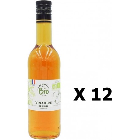 Lot 12x Vinaigre De Cidre Bio France Ma Pincée Bio Bouteille 500ml les 12 bouteilles