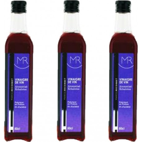 NC Lot 3x Vinaigre De Vin Rouge Échalote Marcel Recorbet Bouteille 500ml les 3 bouteilles